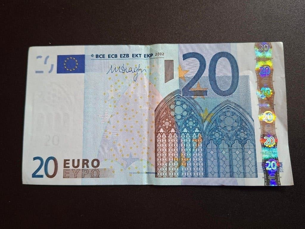 2002 Portugal 20 euro oude serie Draghi code U023, Postzegels en Munten, Bankbiljetten | Europa | Eurobiljetten, Verzenden, Portugal