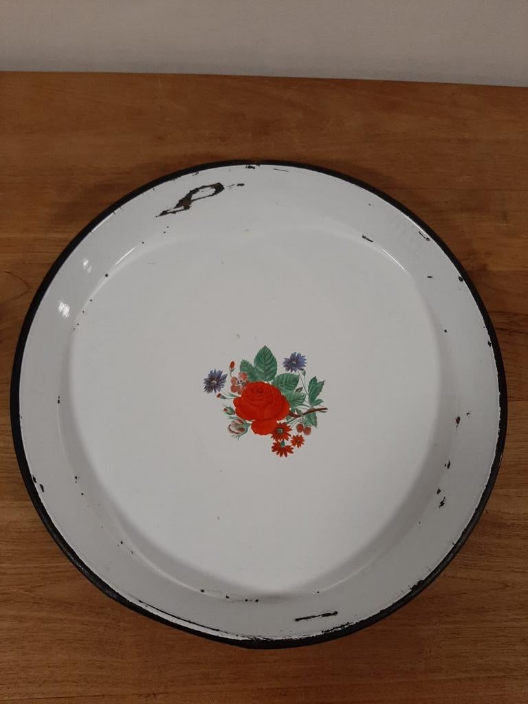 Vintage emaille dienblad, Ophalen of Verzenden