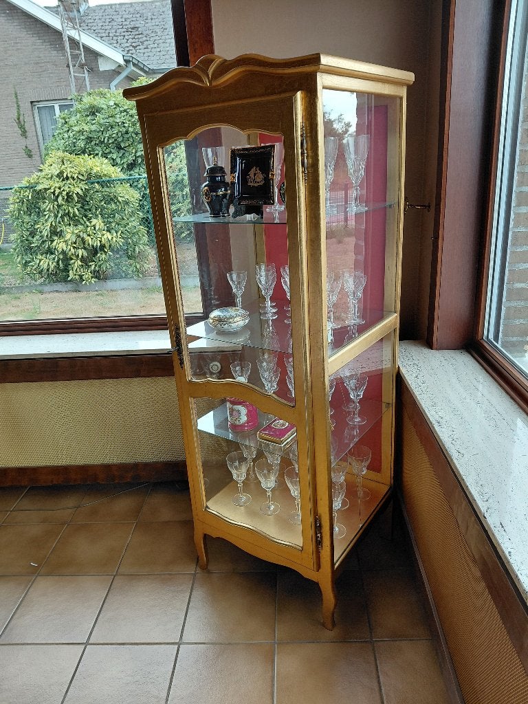 Verguld kastje met 48-delige glazenset, Antiek en Kunst, Ophalen