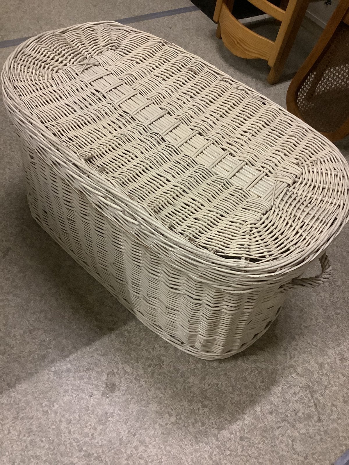 Opbergmand riet, Huis en Inrichting, Woonaccessoires | Schalen en Manden, Ophalen, Gebruikt, Mand