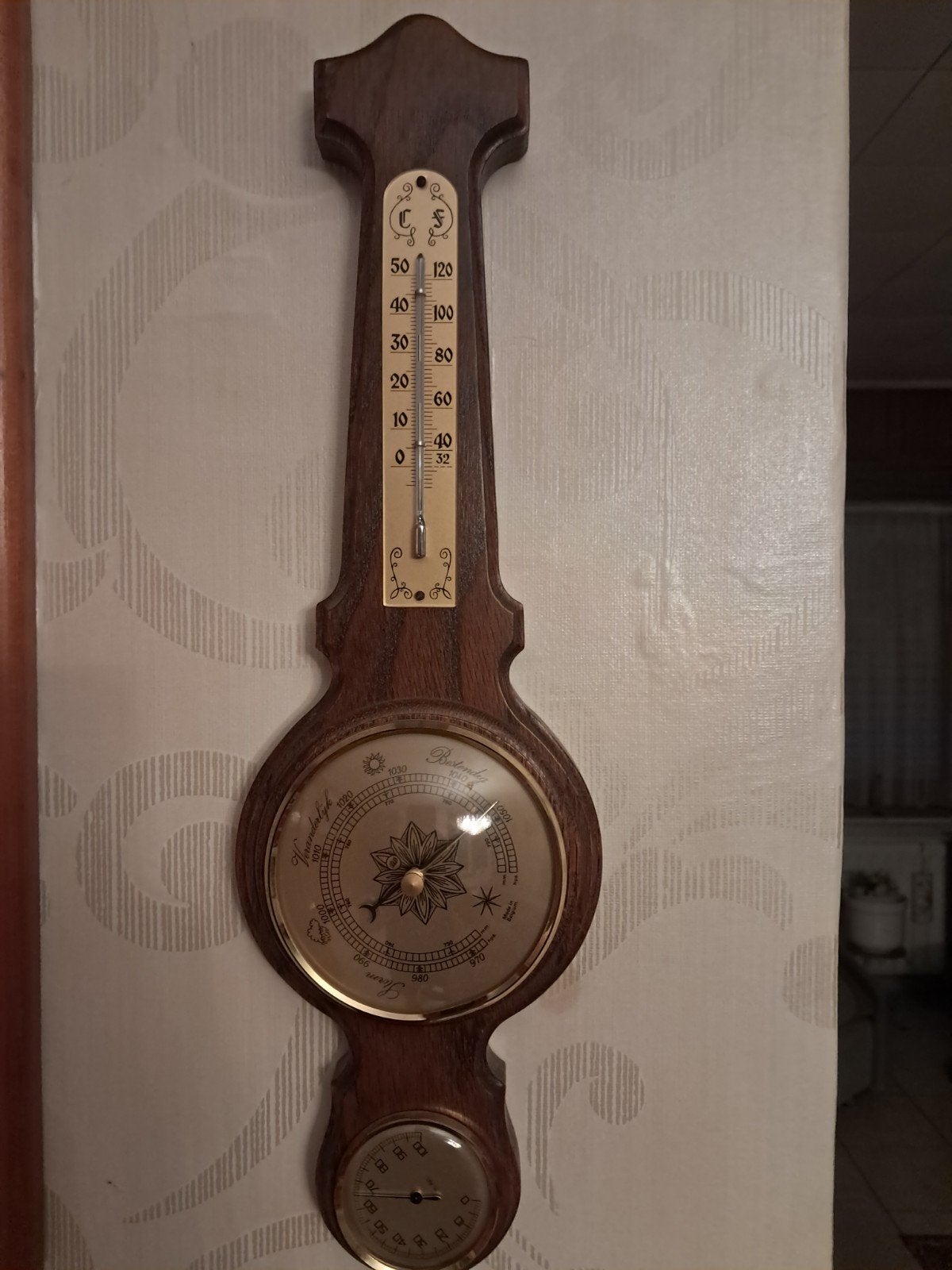 Klassiek vintage analoog weerstation., Enlèvement, Utilisé, Station météo