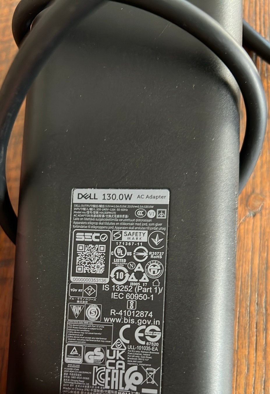 Dell 130W USB-C AC-adapter, type HA130PM170 (20V / 6,5A), Ophalen of Verzenden, Zo goed als nieuw