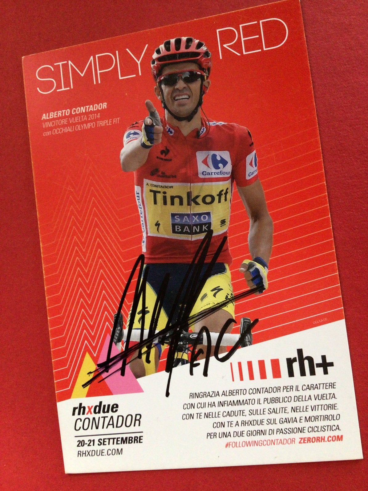 Wielerkaart 2014 vuelta alberto contador signe, Livres, Informatique & Ordinateur, Envoi, Comme neuf