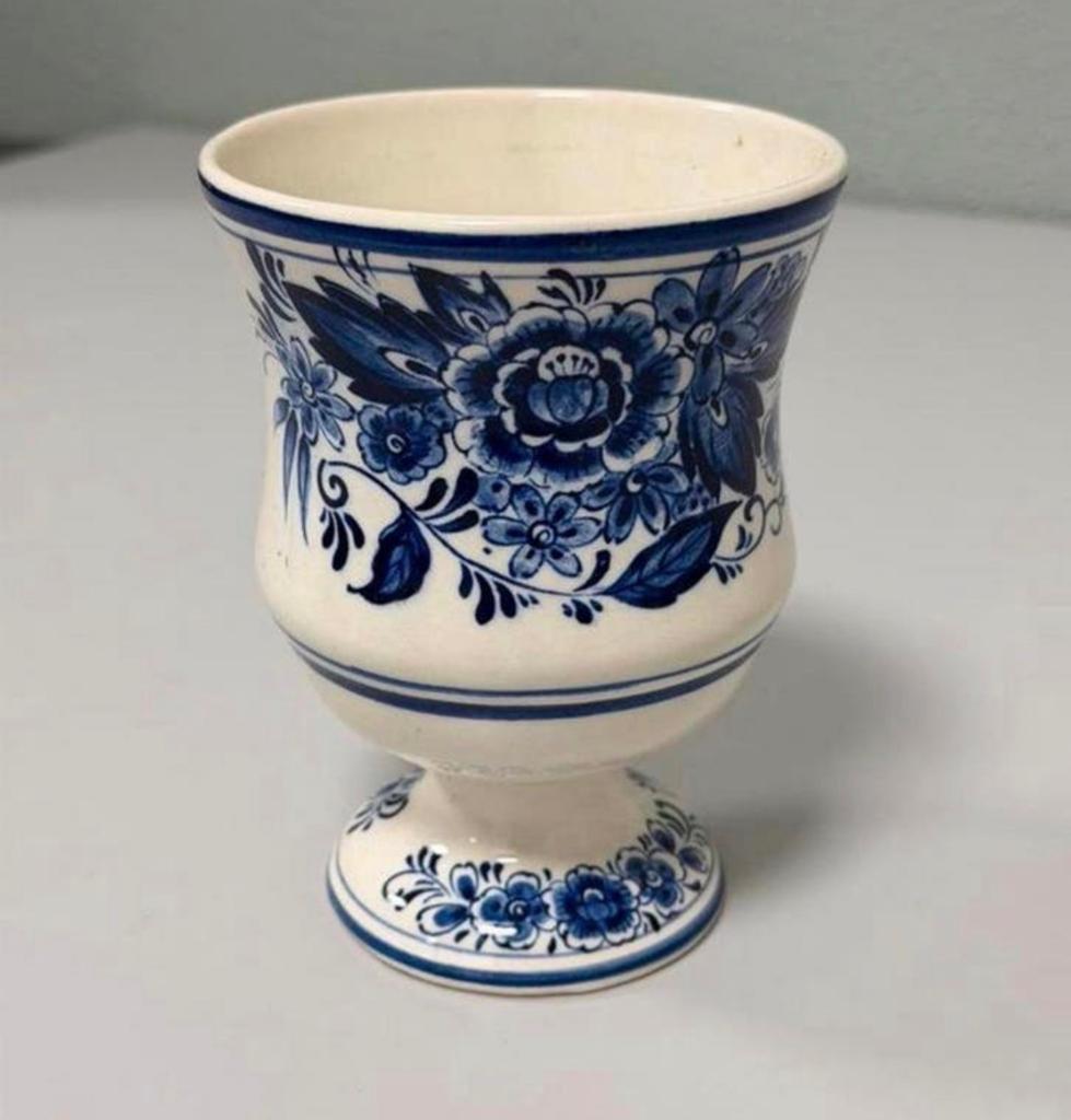 Zeldzame Royal Delft – Delfts Blauw Vaas / Kelkvorm 15cm, Antiek en Kunst, Ophalen of Verzenden