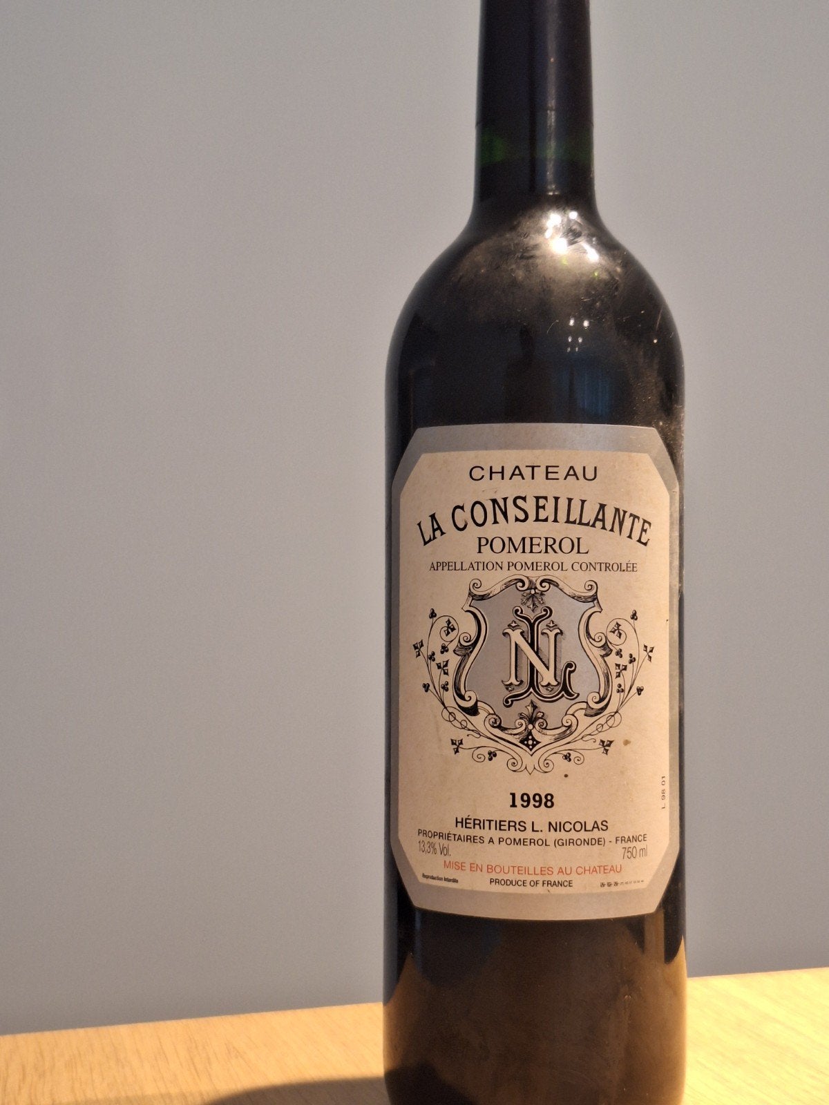 Château La Conseillante Pomerol 1998, Collections, Vins, Enlèvement