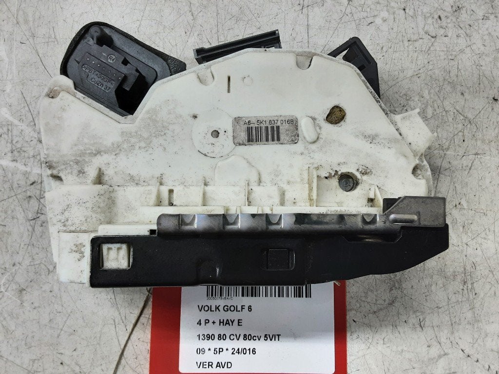 SERRURE DE PORTE AVANT DROITE Golf VI (5K1) (5K1837016B), Volkswagen, Mevr. I. Hauben, Utilisé, Droite