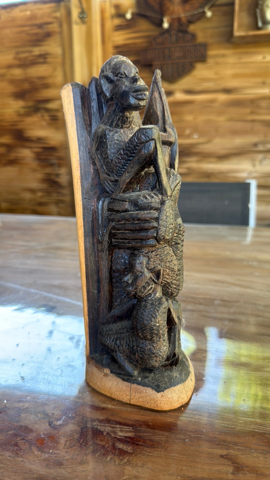 Balinees hout snijwerk, Antiek en Kunst, Ophalen of Verzenden, Beeld
