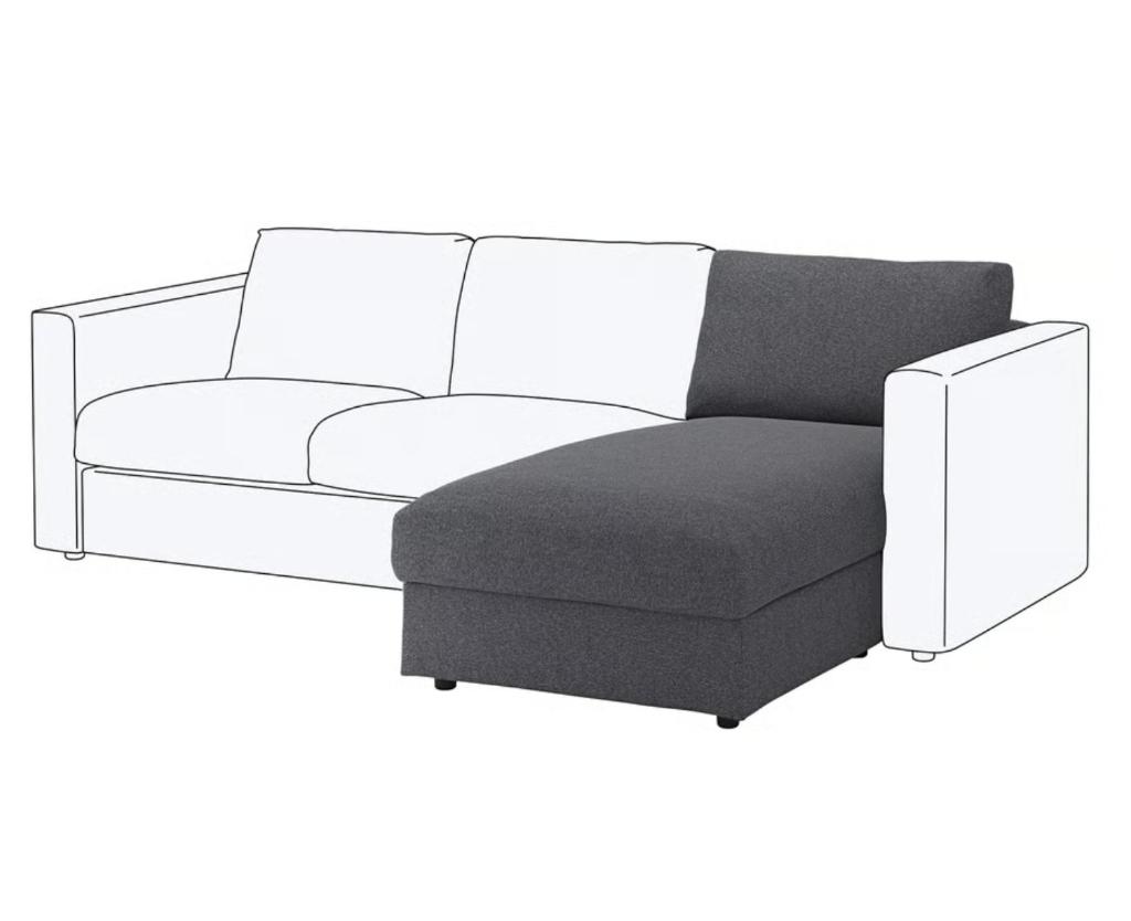 Méridienne VIMLE IKEA — Gris anthracite, Huis en Inrichting, Ophalen, Zo goed als nieuw, Eenpersoons, Rechte bank