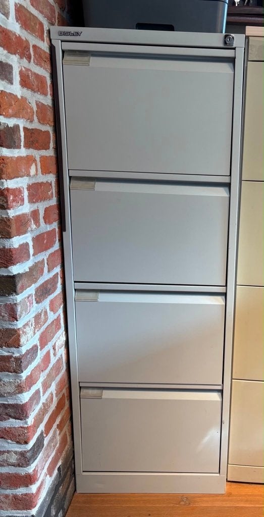 Stalen archiefkast Bisley met hangmappen, Ophalen, Gebruikt, Metaal