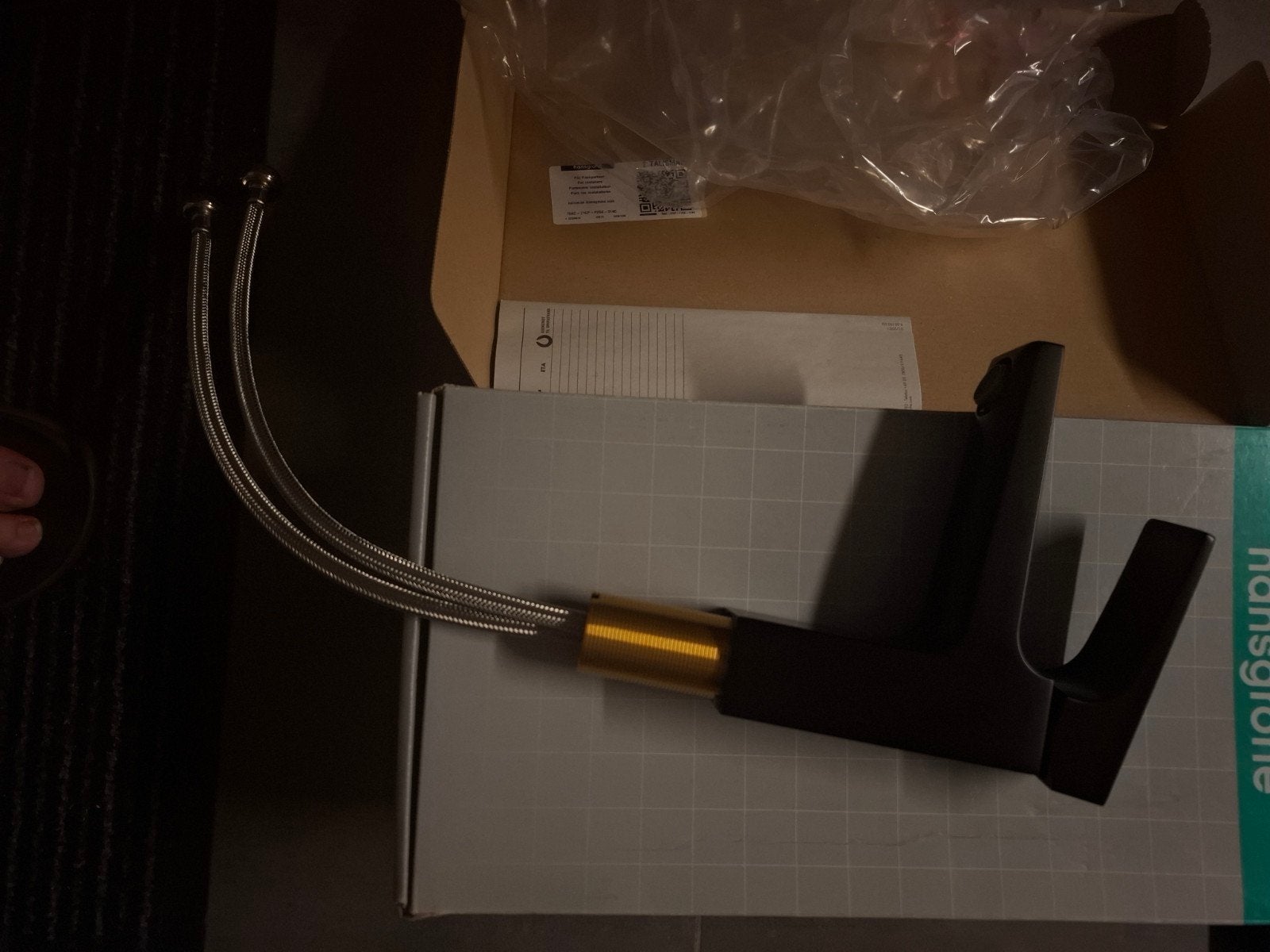 Hansgrohe wasmengkraan tafel, Ophalen