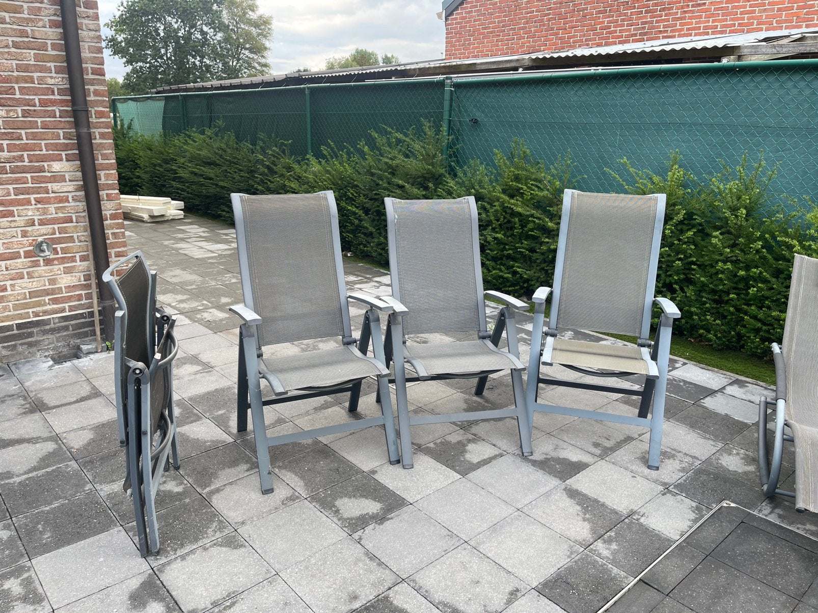 4 comfortabele inklapbare tuinstoelen – zeer goede staat, Ophalen, Zo goed als nieuw, Aluminium, Inklapbaar