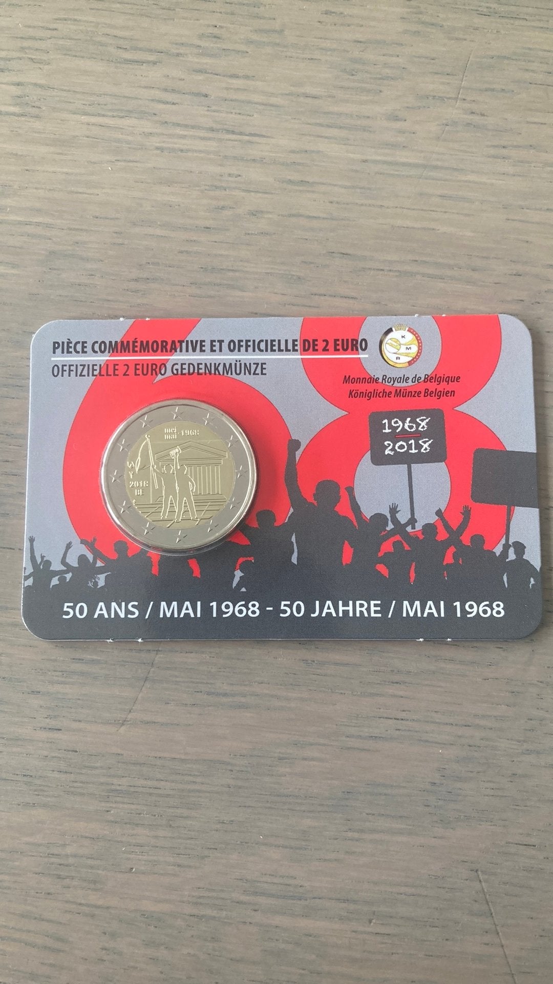 Pièce de 2 euros commémorative 50 ans de révolte étudiante, Enlèvement, 2 euros