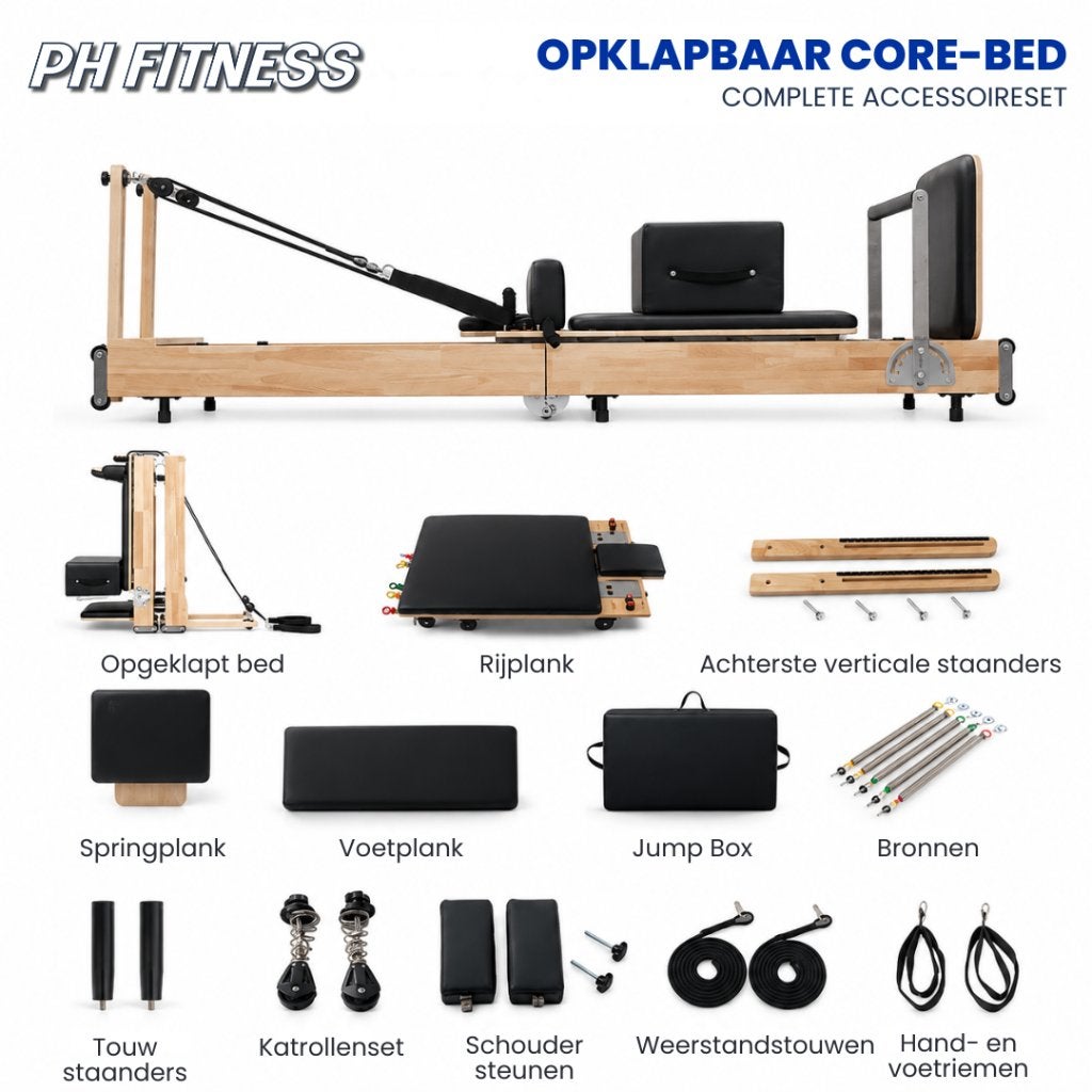 PH Fitness Wooden Pilates Reformer - Studio Apparaat, Ophalen, Nieuw, Armen, Overige typen