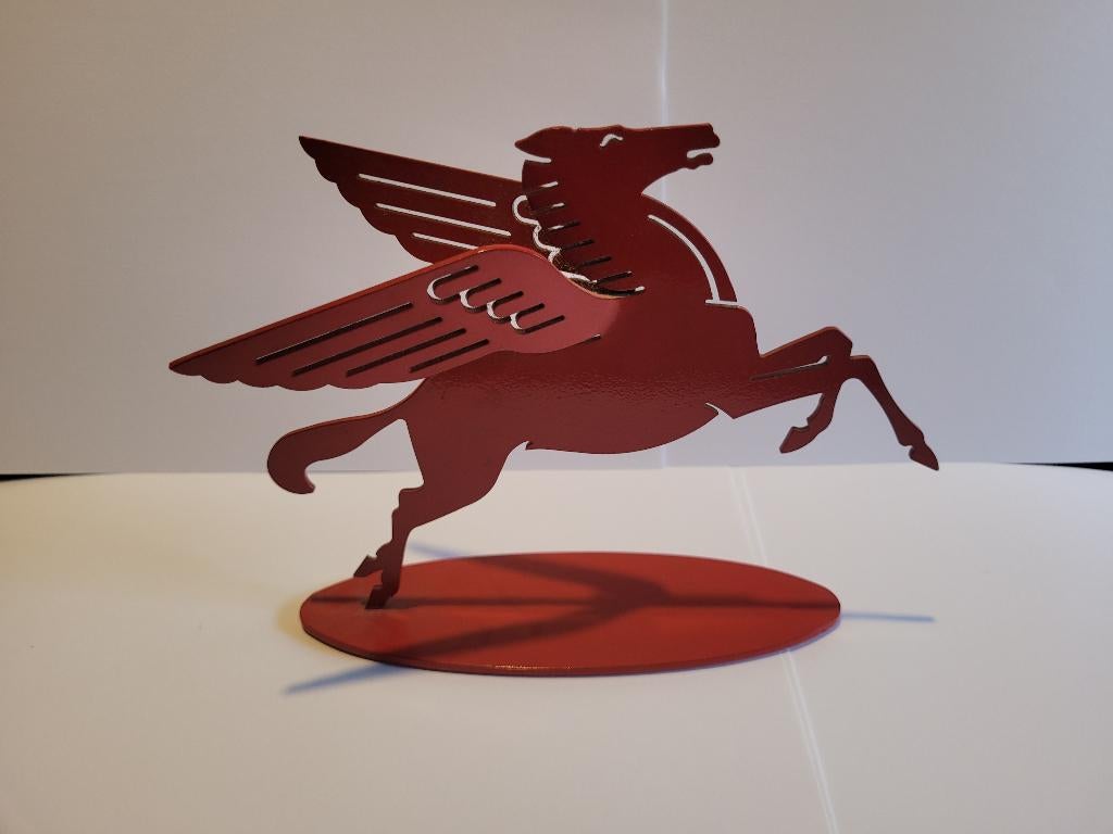 Pegasus mobil oil corporation 1966-1976 reclame, Ophalen of Verzenden, Zo goed als nieuw, Reclamebord