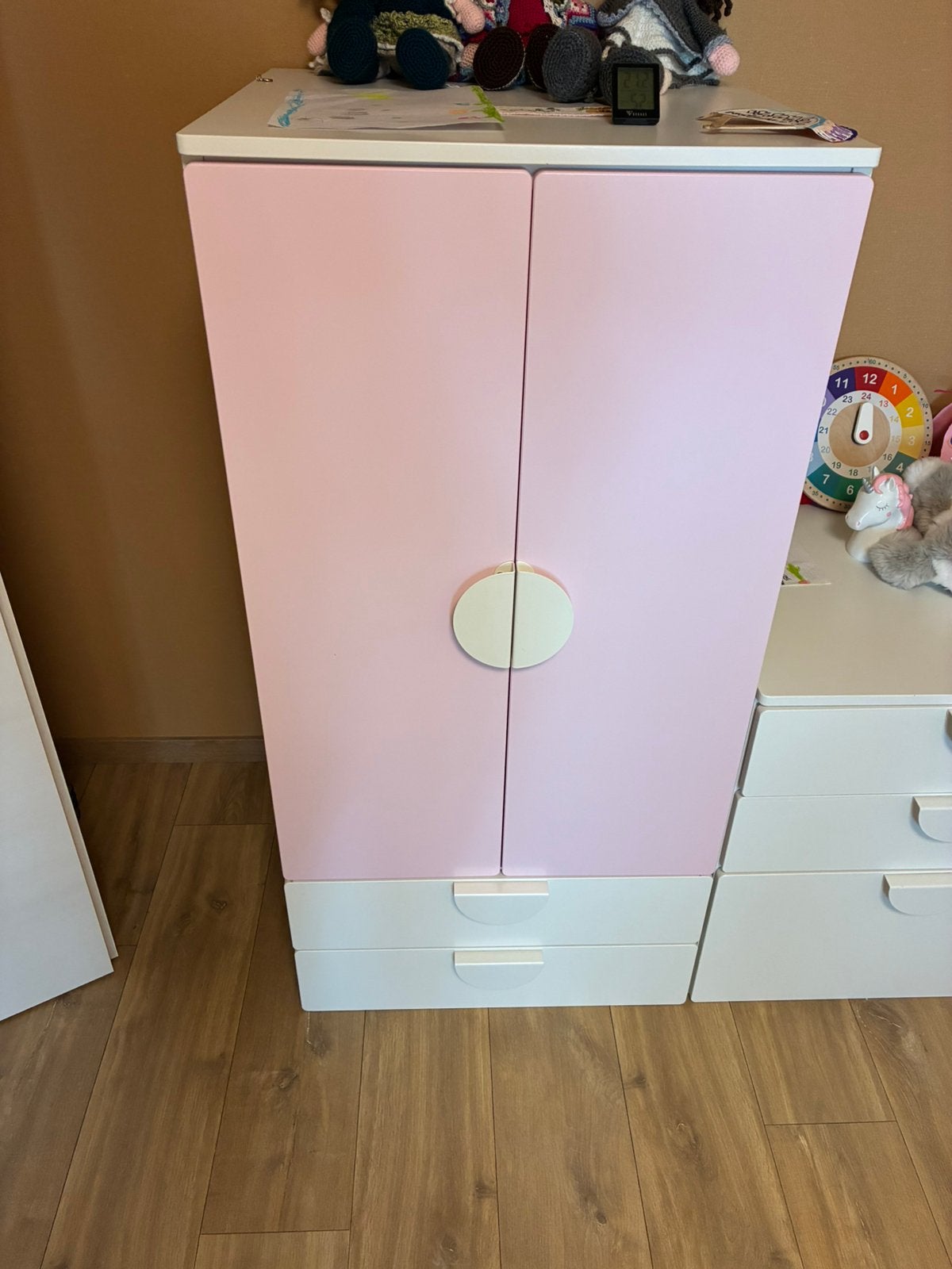 Armoire blanc rose IKEA SMÅSTAD / PLATSA avec 2 tiroirs, 105 cm ou plus, Comme neuf, Enlèvement, 50 à 70 cm