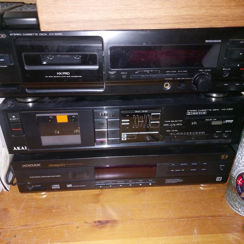 2 cassette spelers 1 akai 1 kenwood, Ophalen, Cassettedeck, Akai