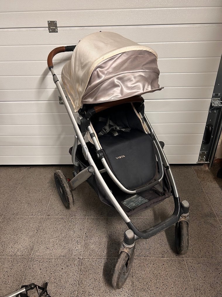 UPPAbaby Vista – Wit – Met accessoires, Ophalen, Gebruikt, Overige merken, Voetenzak