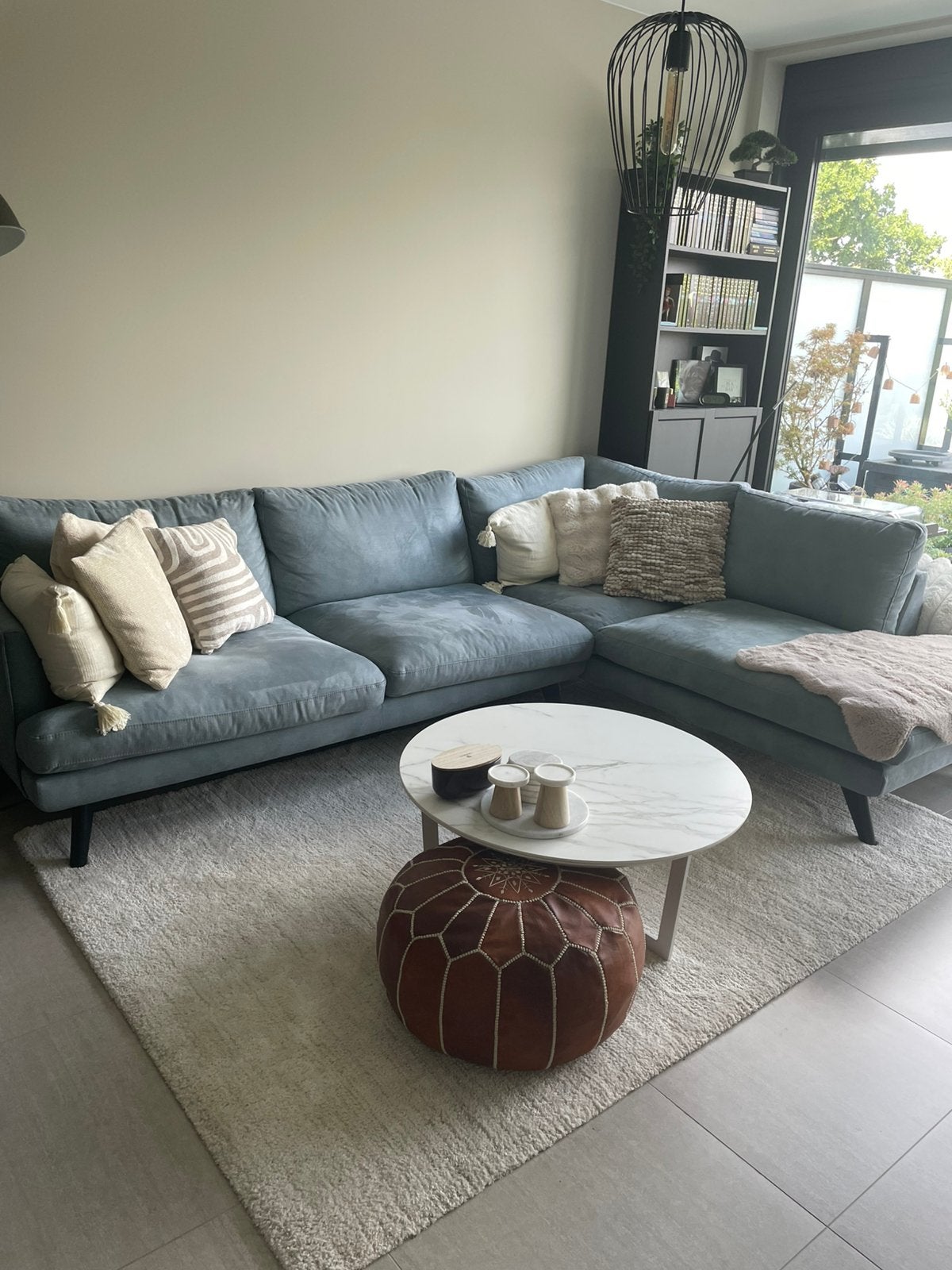 Modern scandinavisch hoeksalon, Huis en Inrichting, Ophalen, Zo goed als nieuw, Hout
