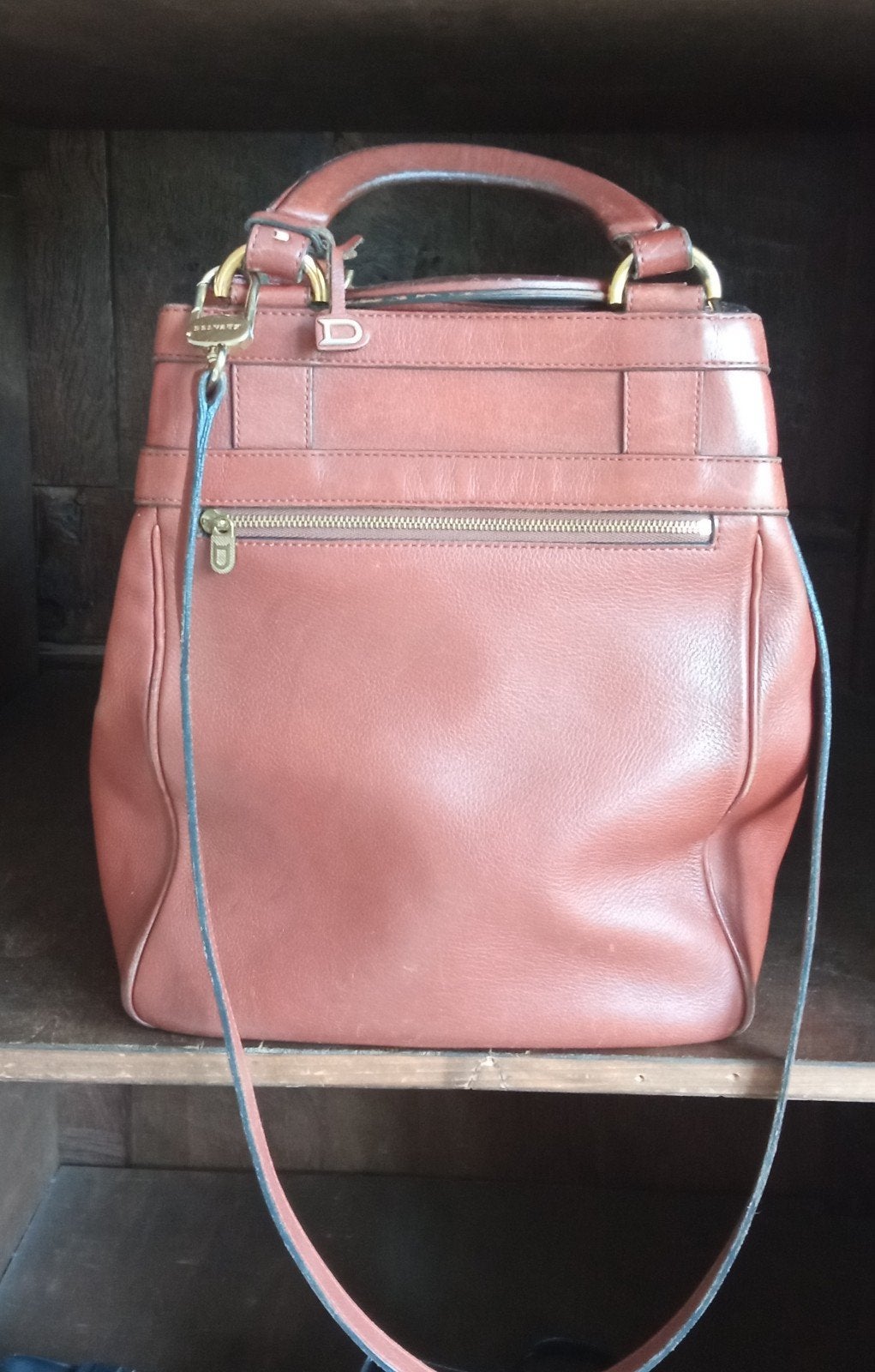 Sac à main Delvaux cognac, Enlèvement, Utilisé, Brun, Sac à main