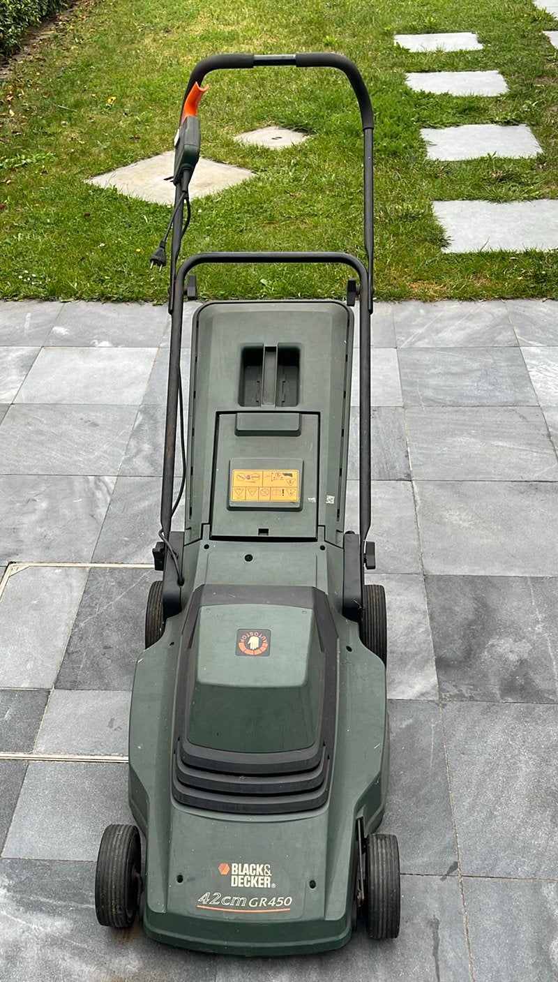 Grasmaaier BLACK&DECKER GR450 – 42 cm, Tuin en Terras, Grasmaaiers, Ophalen, Gebruikt, Elektrische grasmaaier, Elektrische starter
