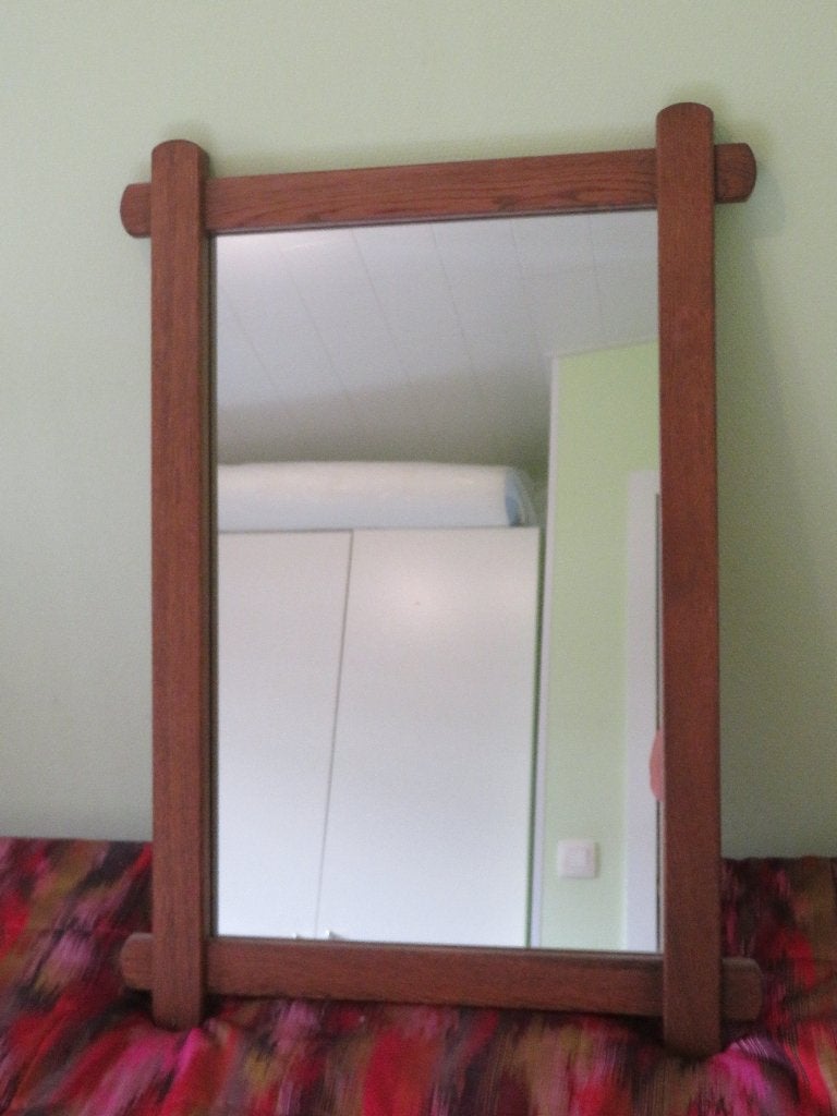 miroir en chêne 96 cm x 68 cm, Maison & Meubles, Accessoires pour la Maison | Miroirs, Moins de 100 cm, Comme neuf, Enlèvement