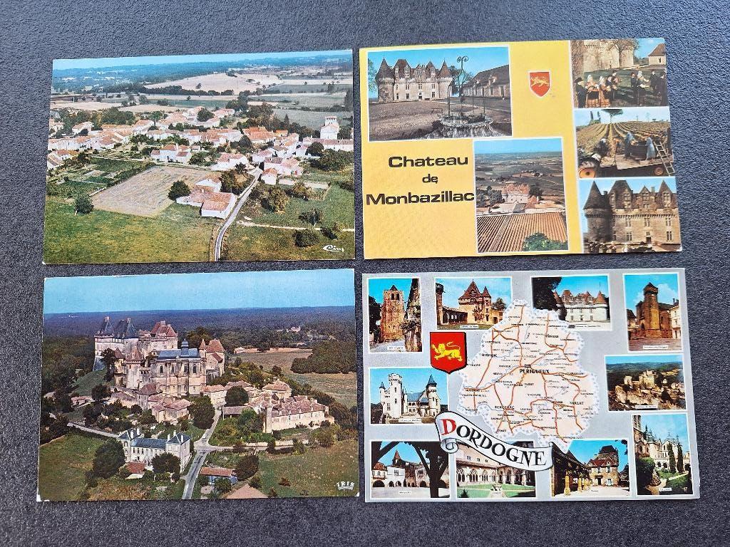 Lot 4 cartes postales anciennes Dordogne années 60 vintage, Enlèvement, 1960 à 1980, Non affranchie, France