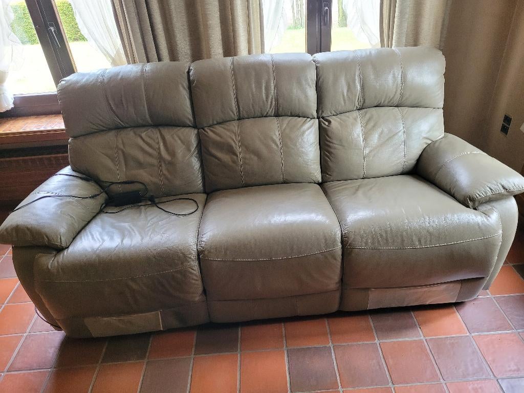 Gratis Zetel, Huis en Inrichting, Zetels | Zetels, Ophalen, Gebruikt, Driepersoons, Leer