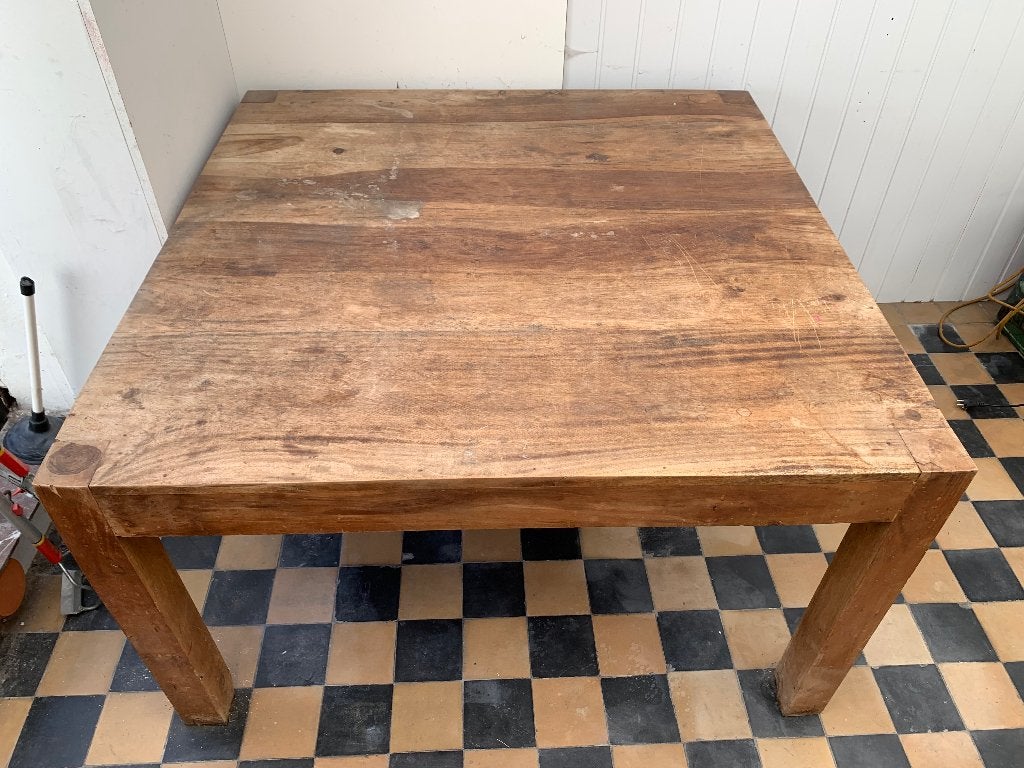 Houten tafel, Quatre personnes, Rustiek, 50 à 100 cm, Carré