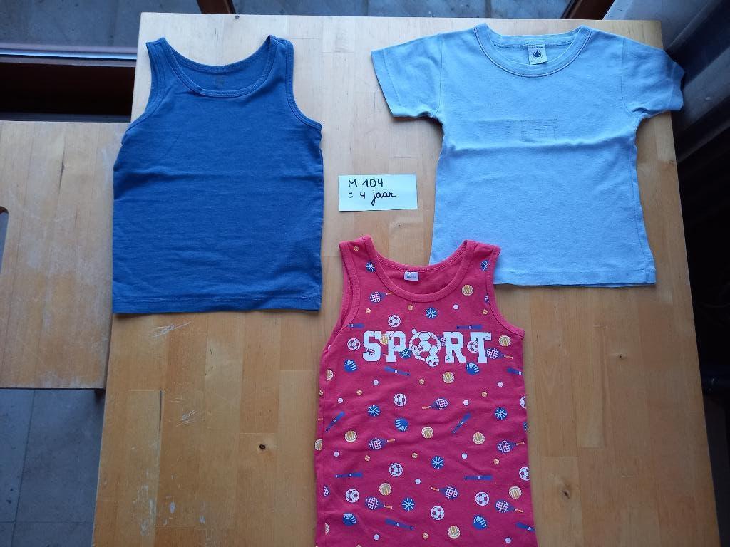 Pakket onderhemdjes maat 104 jongen, Kinderen en Baby's, Nacht- of Onderkleding, Ophalen of Verzenden, Jongen, Petit Bateau
