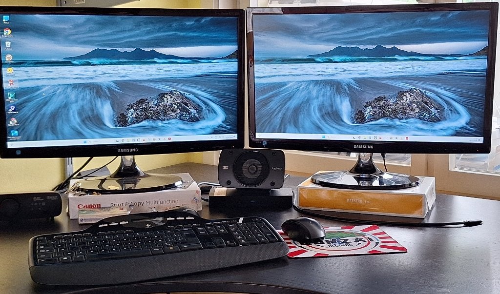 2x 24" Full HD Monitor (Samsung S24B350H), Computers en Software, Ophalen, HDMI, Samsung, 60 Hz of minder
