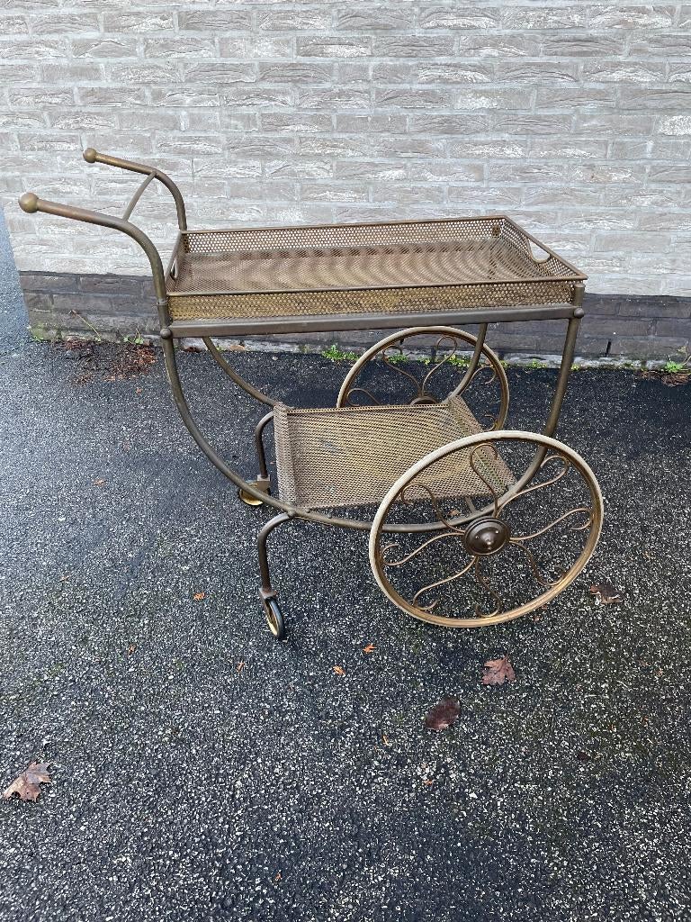 Vintage messing trolley van Josef Frank voor Svenskt Tenn, Antiek en Kunst, Curiosa en Brocante, Ophalen of Verzenden