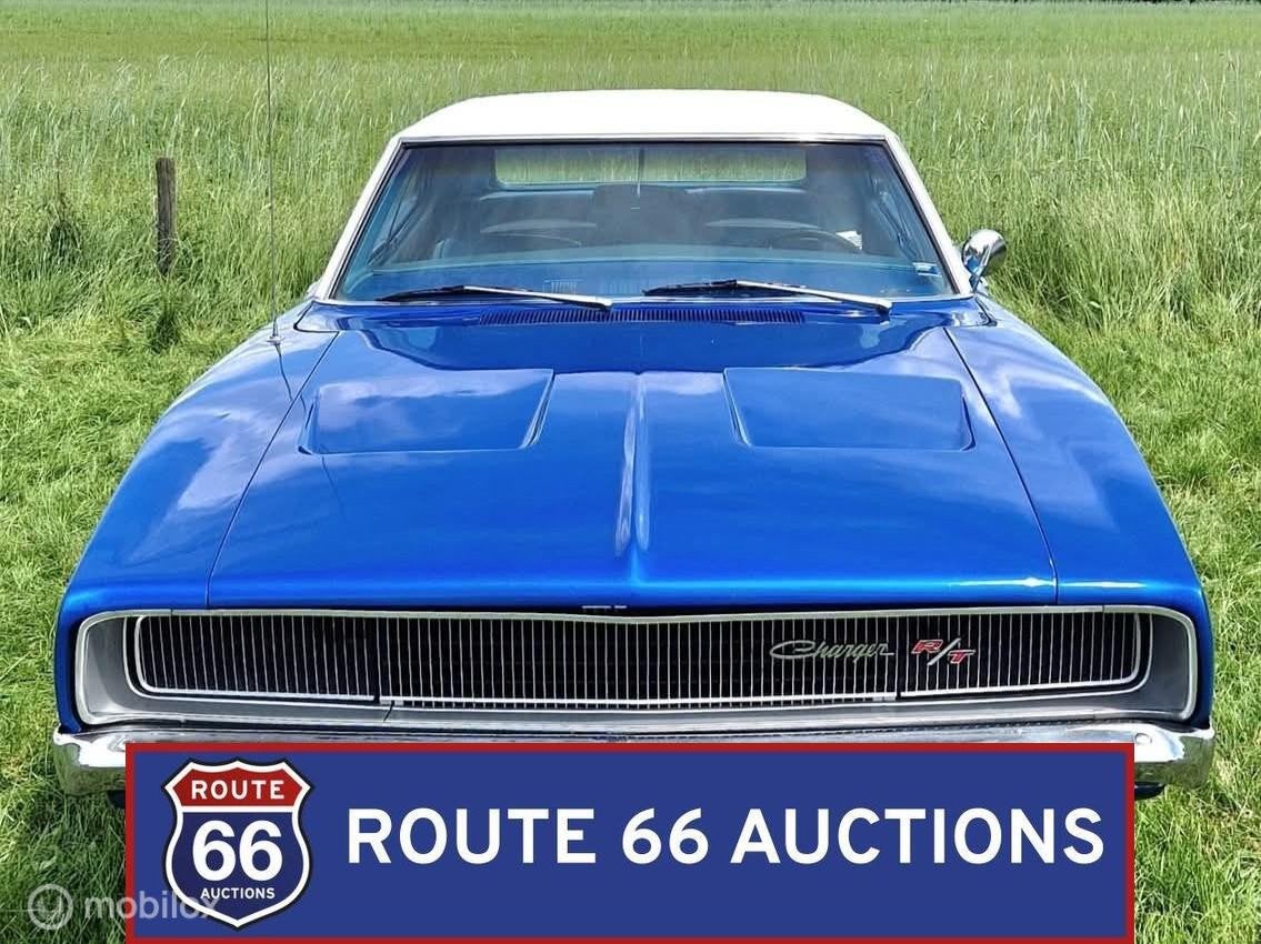 Dodge Charger R/T | 1968 | Route 66 Auctions, Zwart, Bedrijf, Handgeschakeld, Overige carrosserie