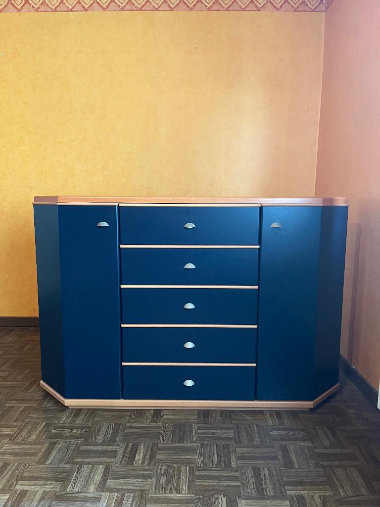 Bed + commode + nachtkastjes, Huis en Inrichting, Ophalen, Gebruikt, Tweepersoons