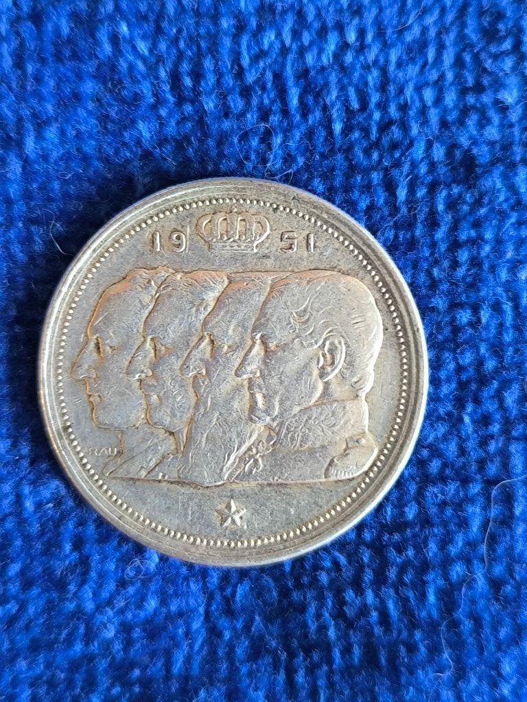 Pièce en argent de 100 francs belge 4 rois 1951, Argent, Série, Argent, Envoi