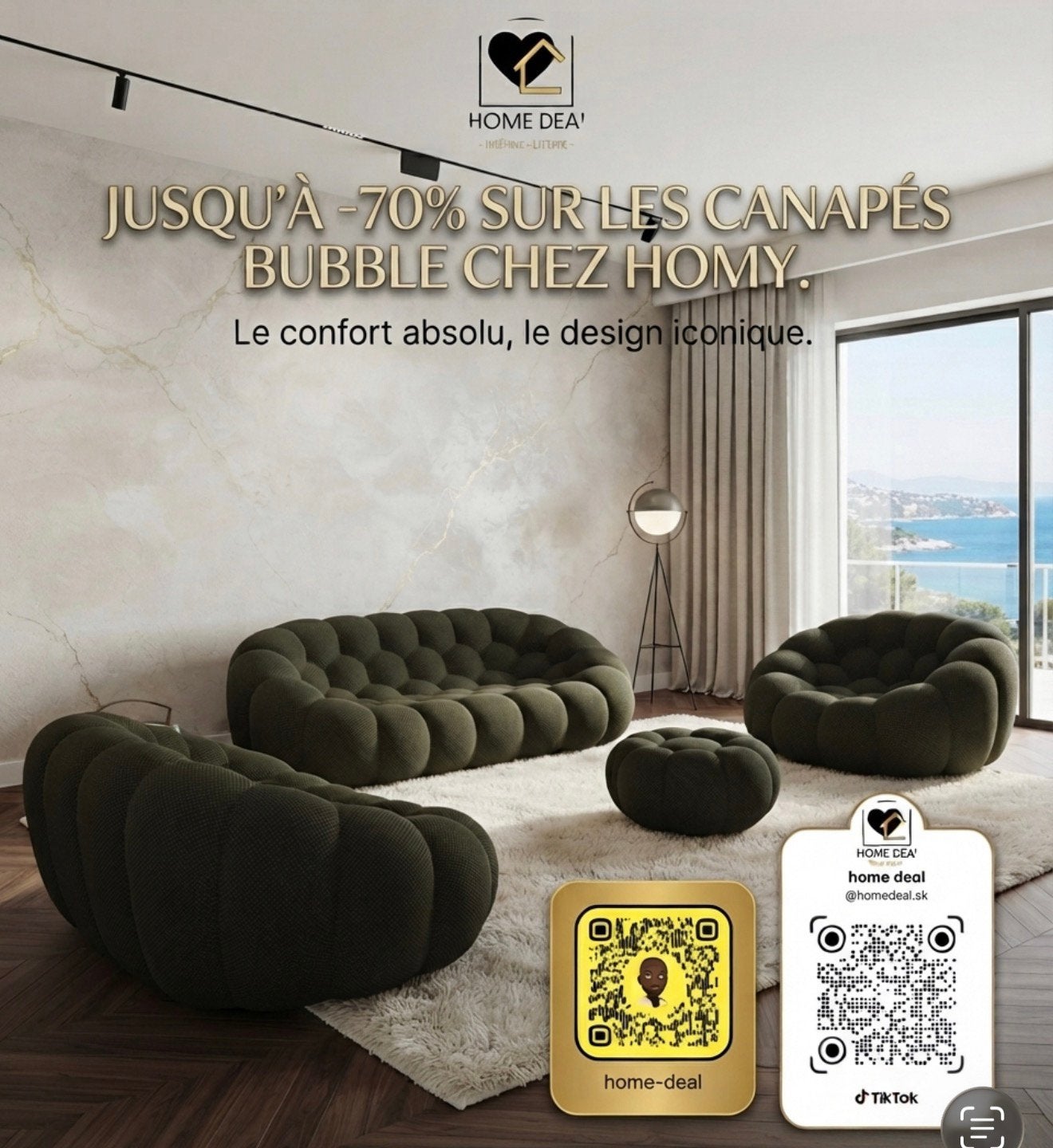 Salon style bubble, Maison & Meubles, Enlèvement ou Envoi, Comme neuf