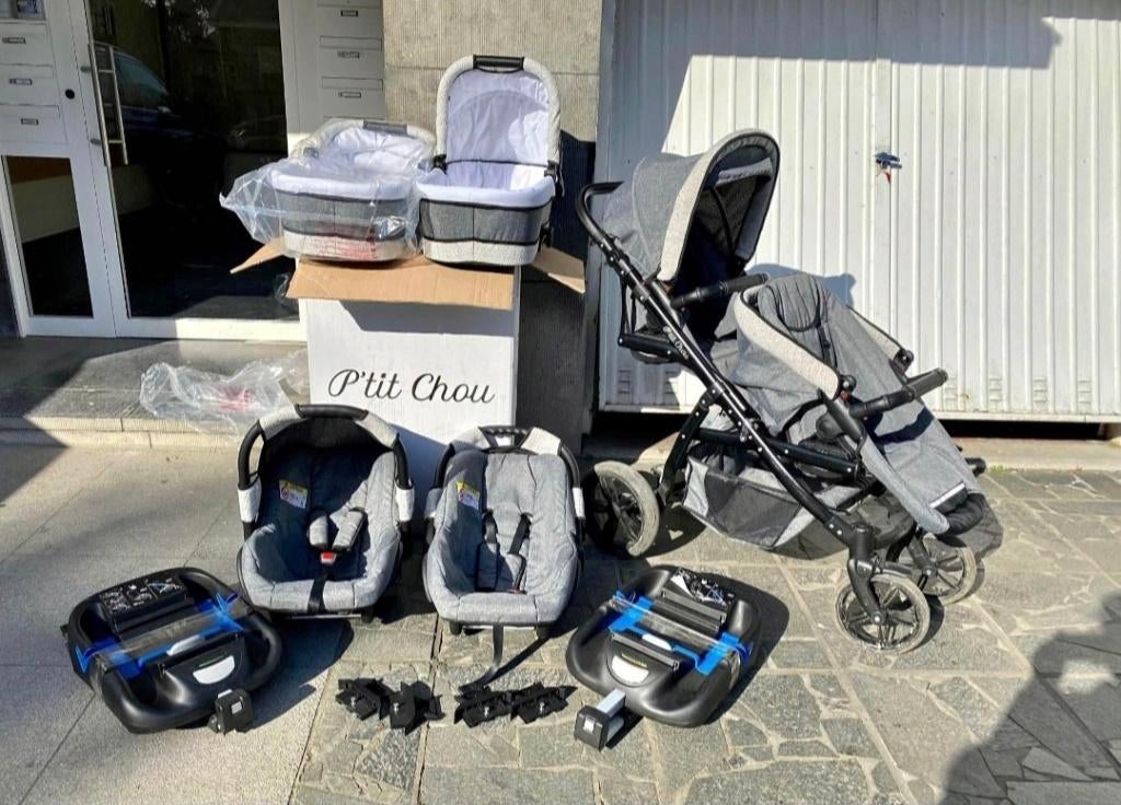 Kinderwagen met twee eenpersoonsbedden, Kinderen en Baby's, Tweelingen en Meerlingen, Gebruikt, Kinderwagen of Buggy, Ophalen