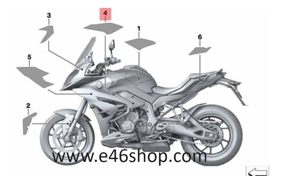 RECHTER ZIJKAP STIKKER BMW S1000XR OE 51148388998, Motoren, Onderdelen | BMW, Nieuw, Ophalen of Verzenden