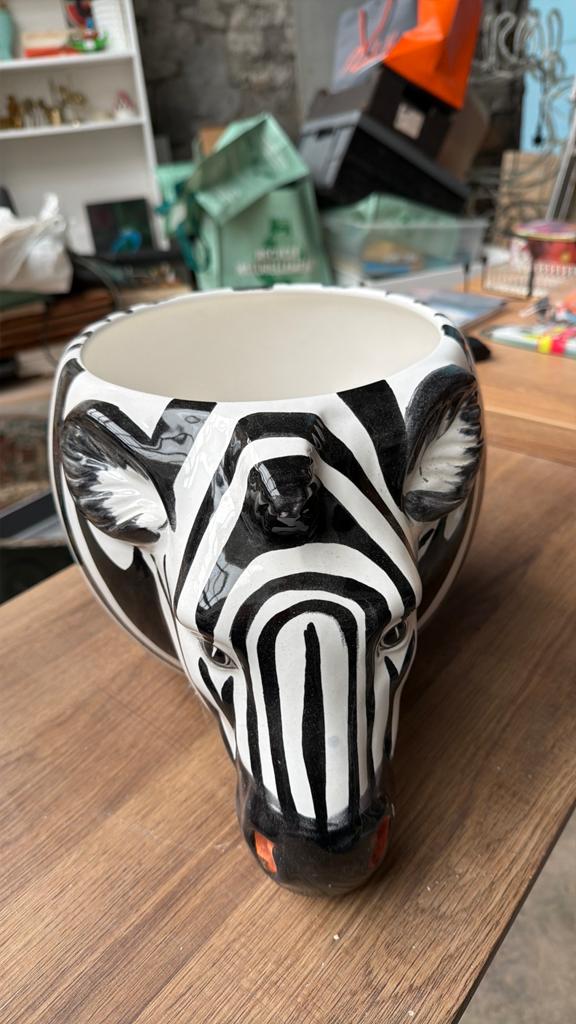 Vase vintage zèbre années 80’, Ophalen