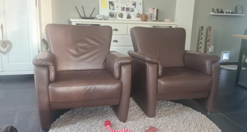 1 lederen fauteuil bruin, Huis en Inrichting, Ophalen