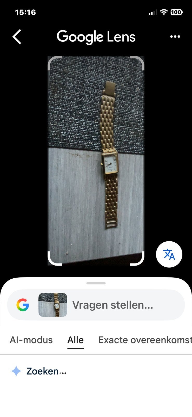 Zeer oude horloge, Gebruikt, Polshorloge, Goud, Goud
