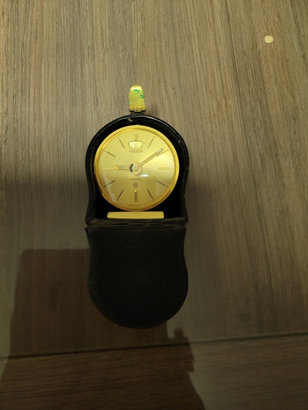 antieke reiswekker Jaeger Le coultre recital 8, Bijoux, Sacs & Beauté, Montres | Anciennes | Antiquités, Enlèvement, Acier, Autres marques