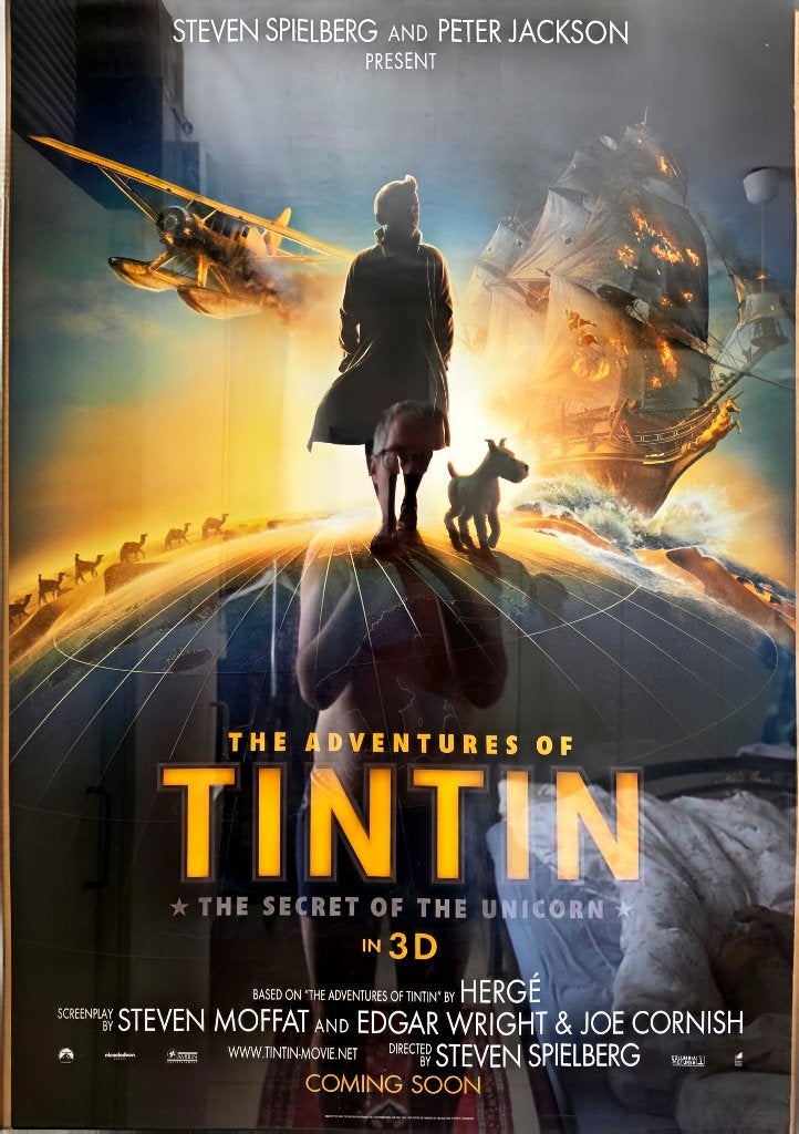Affiche Tintin taille cinéma, Collections, Posters & Affiches, Rectangulaire vertical, Avec cadre, A1 jusqu'à A3, Comme neuf