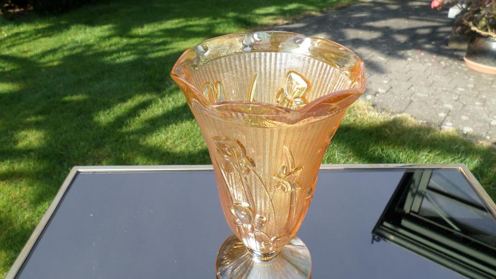 Vase vintage en verre Jeannette carnaval, Enlèvement ou Envoi
