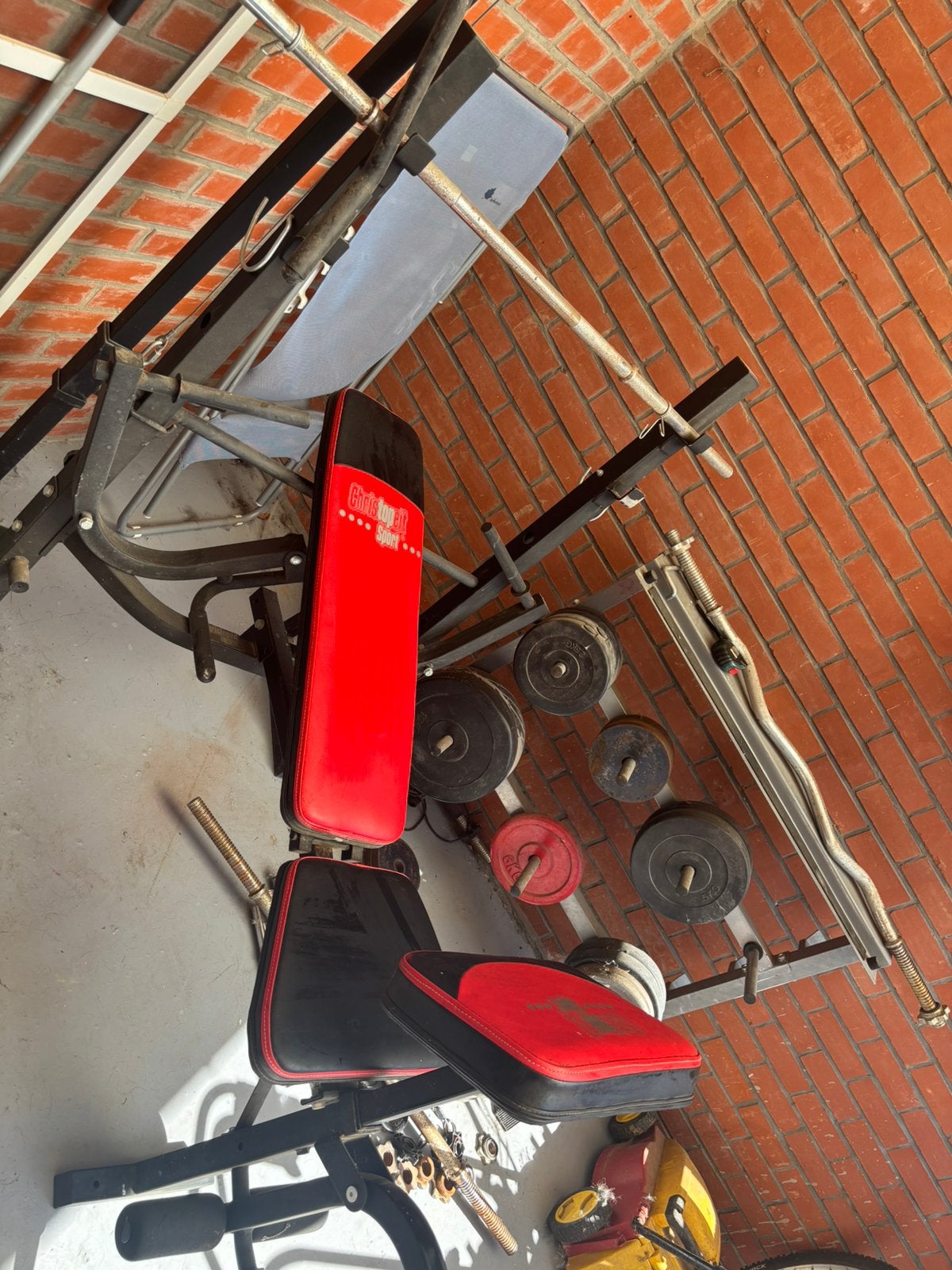 Fitnessbank,losse halters,gewichten& opbergrek, Ophalen, Zo goed als nieuw