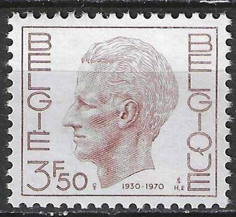 Belgique 1970 - Yvert/OBP 1543 - Boudewijn - 3,50 F. (PF), Envoi, Non oblitéré, Neuf, Chefs d'Etat
