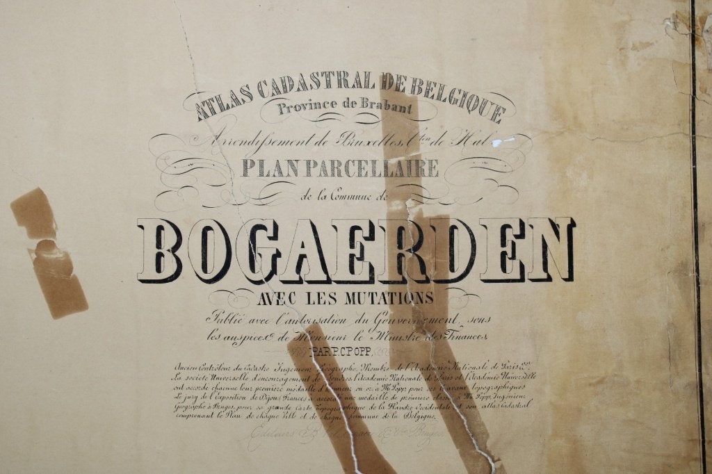 oude kaart van Bogaarden, PC Popp, 19e E, Ophalen