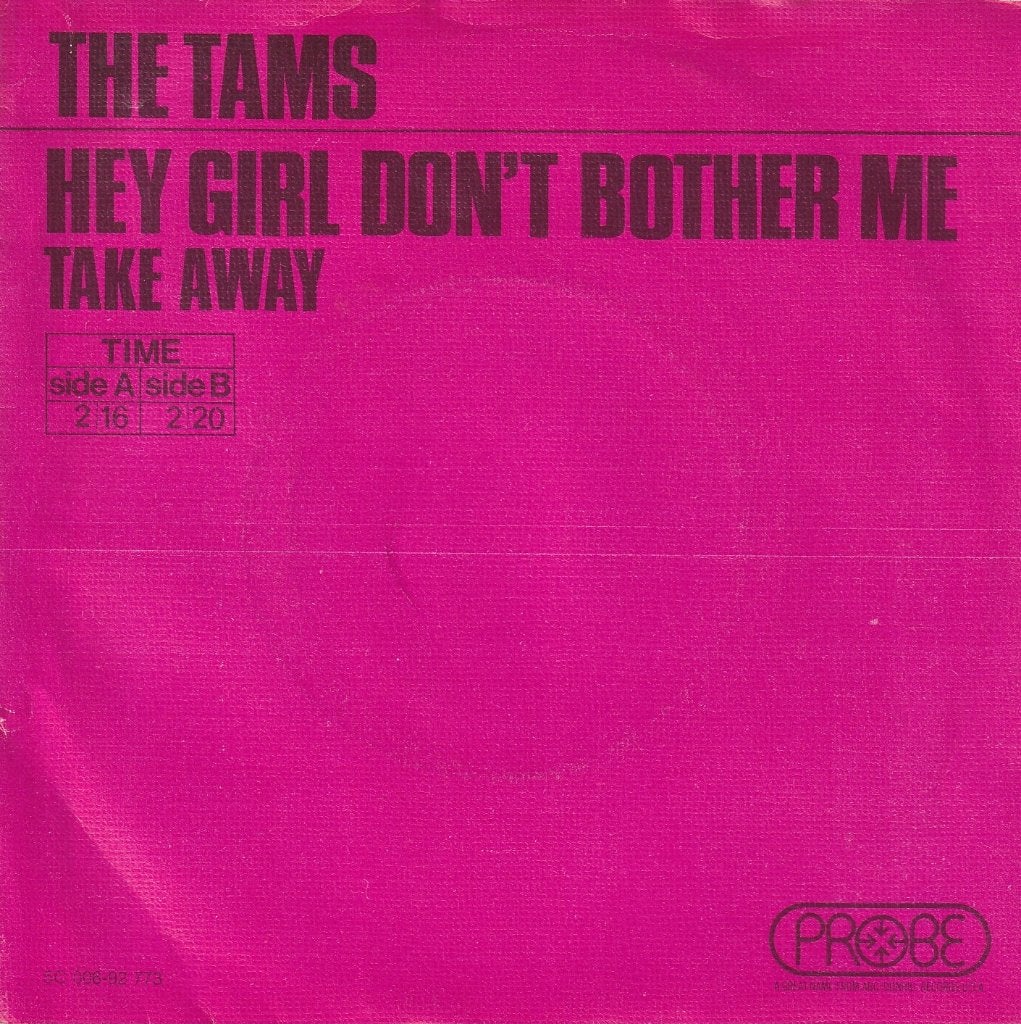 The Tams - Hey girl don't bother me, CD & DVD, Vinyles Singles, R&B et Soul, 7 inch, Autres types, Envoi