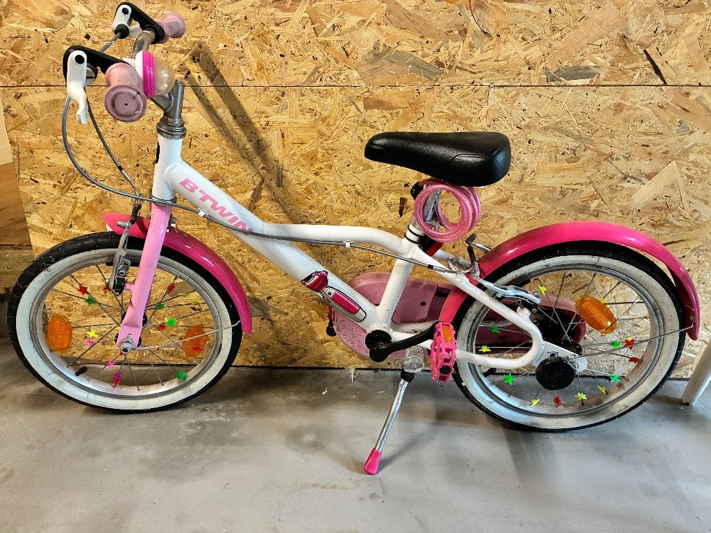 Meisjesfiets roze Decathlon 16 inch, Comme neuf, Enlèvement, 16 pouces, Btwin Decathlon