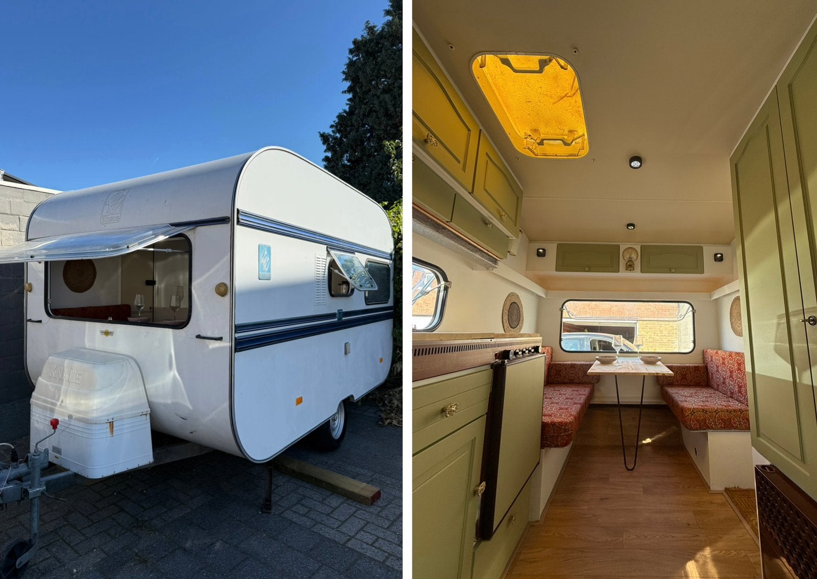 Caravan Knaus -750KG retro, Caravans en Kamperen, Omvormbare zithoek, Treinzit, Particulier, Luifel