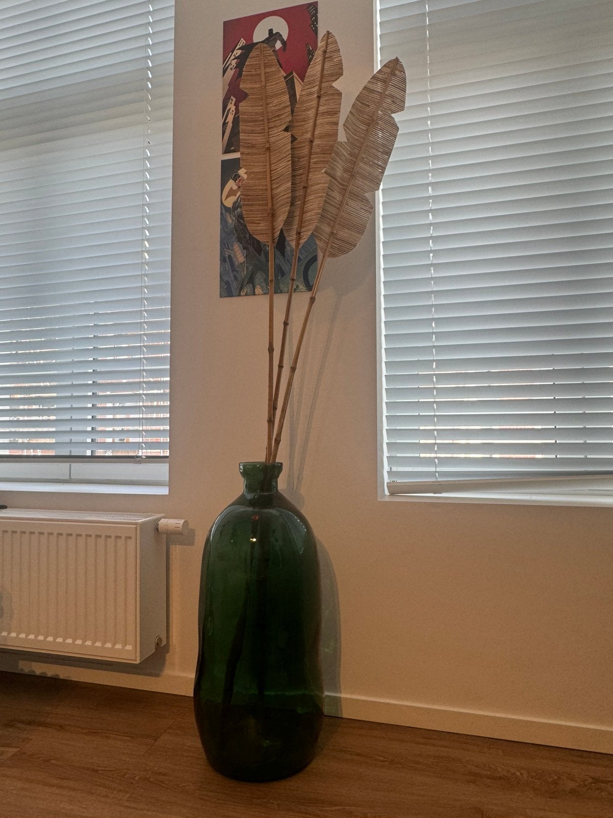 Vase avec pampas en bois, Huis en Inrichting, Ophalen, Zo goed als nieuw